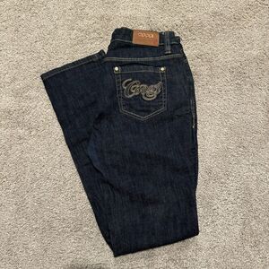 Vintage Y2K COOGI Low Rise Jeans Women’s 29x31 Golden Embroidered Logo